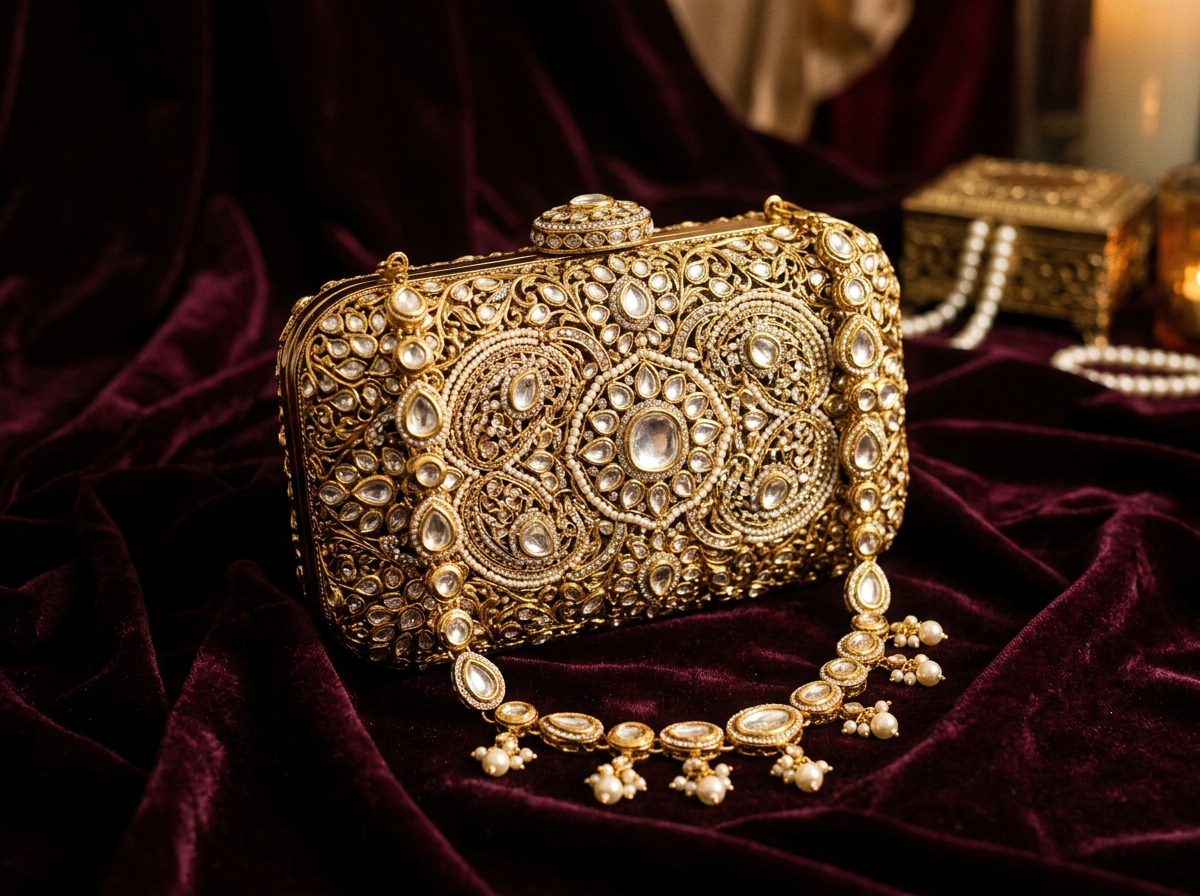 Kundan Khas Royal Handcrafted Clutch
